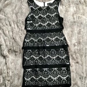 XSCAPE Black Lace Dress